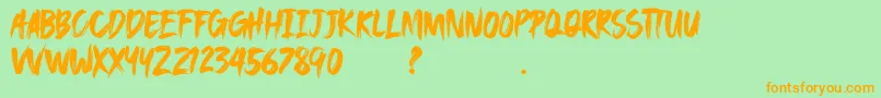 SAEROWS DEMO Font – Orange Fonts on Green Background