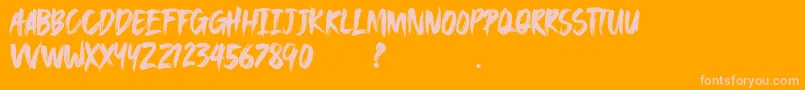 SAEROWS DEMO-Schriftart – Rosa Schriften auf orangefarbenem Hintergrund