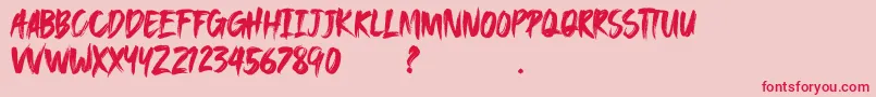 SAEROWS DEMO Font – Red Fonts on Pink Background