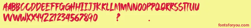 SAEROWS DEMO Font – Red Fonts on Yellow Background