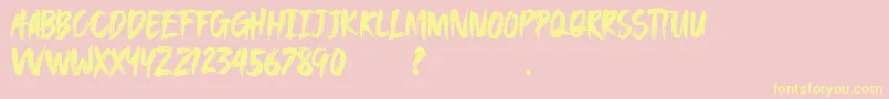 SAEROWS DEMO Font – Yellow Fonts on Pink Background