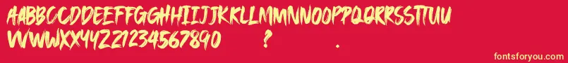 SAEROWS DEMO Font – Yellow Fonts on Red Background