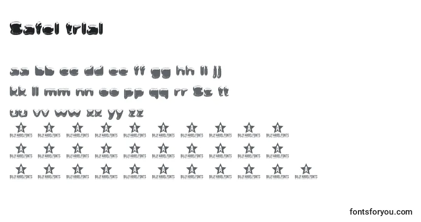 A fonte SAFEI TRIAL    – alfabeto, números, caracteres especiais