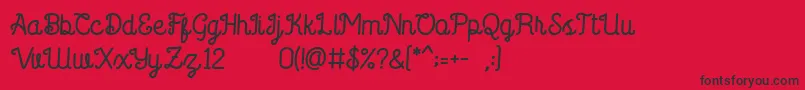 Fonte Saffa Script – fontes pretas em um fundo vermelho