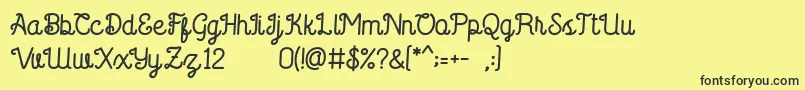Шрифт Saffa Script – чёрные шрифты на жёлтом фоне