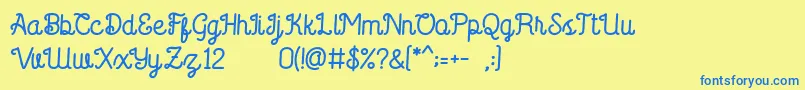 Saffa Script Font – Blue Fonts on Yellow Background