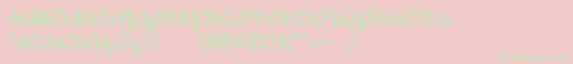 Saffa Script Font – Green Fonts on Pink Background