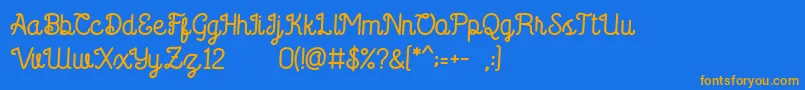 Saffa Script Font – Orange Fonts on Blue Background