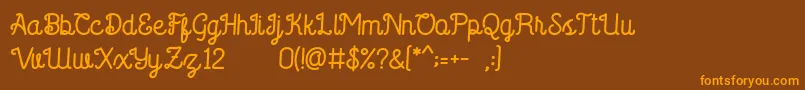 Saffa Script Font – Orange Fonts on Brown Background
