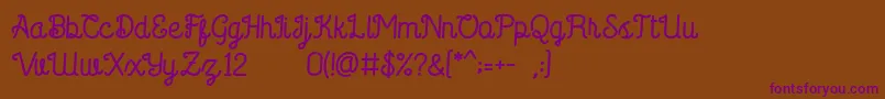 Saffa Script Font – Purple Fonts on Brown Background