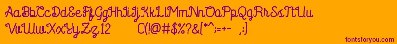 Saffa Script Font – Purple Fonts on Orange Background