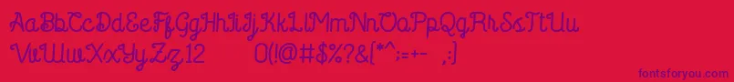 Saffa Script Font – Purple Fonts on Red Background
