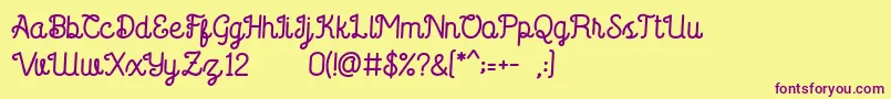 En savoir plus sur la police Saffa Script Police Saffa Script – polices violettes sur fond jaune