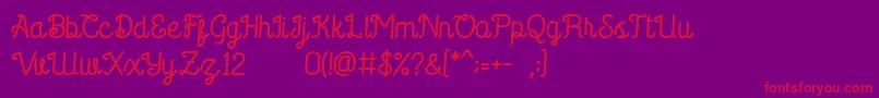 Saffa Script Font – Red Fonts on Purple Background