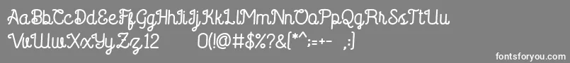 フォントSaffa Script – 灰色の背景に白い文字
