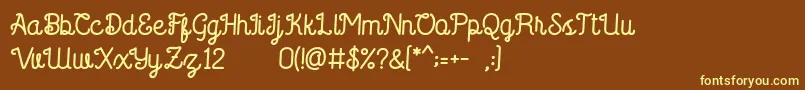 Saffa Script Font – Yellow Fonts on Brown Background