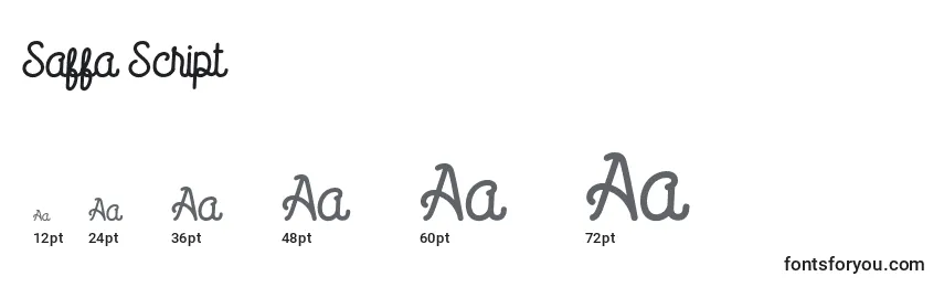 Размеры шрифта Saffa Script