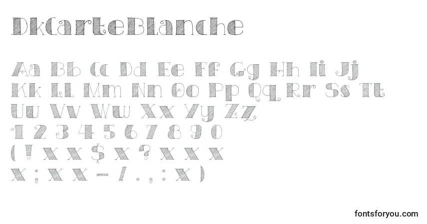 DkCarteBlanche-fontti – aakkoset, numerot, erikoismerkit