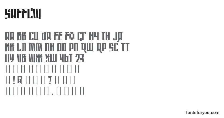 A fonte SAFFCW   (139440) – alfabeto, números, caracteres especiais