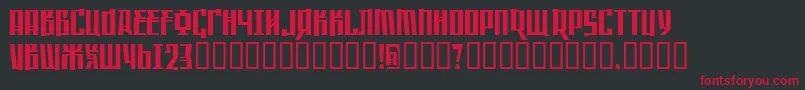 フォントSAFFCW   – 黒い背景に赤い文字