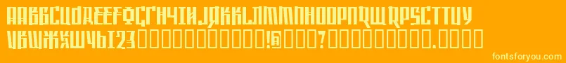 SAFFCW  -Schriftart – Gelbe Schriften auf orangefarbenem Hintergrund