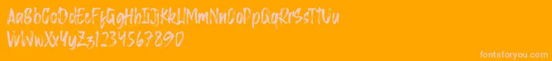 Więcej informacji o czcionce Saggacity Brush Czcionka Saggacity Brush – różowe czcionki na pomarańczowym tle