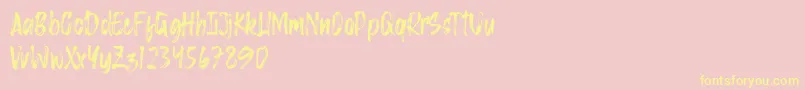 Saggacity Brush Font – Yellow Fonts on Pink Background