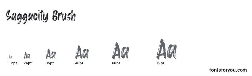 Размеры шрифта Saggacity Brush