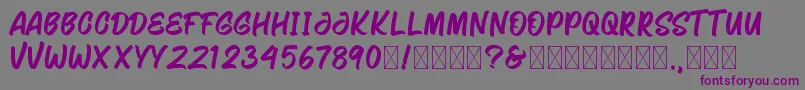 フォントSaghinores – 紫色のフォント、灰色の背景