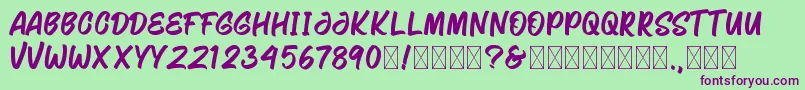 Saghinores Font – Purple Fonts on Green Background