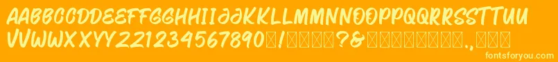 Saghinores-fontti – keltaiset fontit oranssilla taustalla