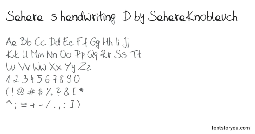 Czcionka Sahara  s handwriting  D by SaharaKnoblauch – alfabet, cyfry, specjalne znaki