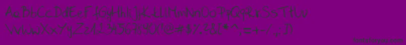 Sahara  s handwriting  D by SaharaKnoblauch Font – Black Fonts on Purple Background