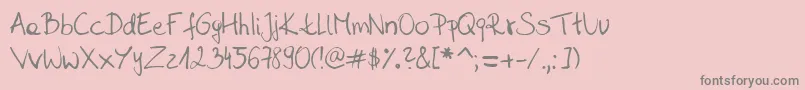 Sahara  s handwriting  D by SaharaKnoblauch Font – Gray Fonts on Pink Background