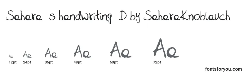 Размеры шрифта Sahara  s handwriting  D by SaharaKnoblauch