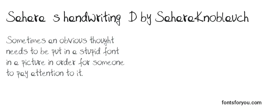 Sahara  s handwriting  D by SaharaKnoblauch -fontin tarkastelu