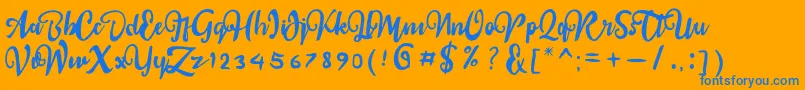 sail tortuga Font – Blue Fonts on Orange Background
