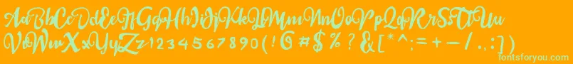 sail tortuga Font – Green Fonts on Orange Background