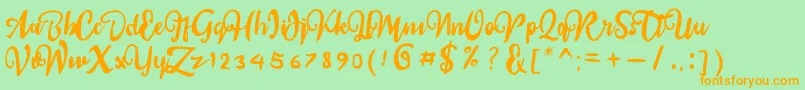 sail tortuga Font – Orange Fonts on Green Background
