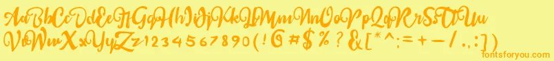 sail tortuga Font – Orange Fonts on Yellow Background