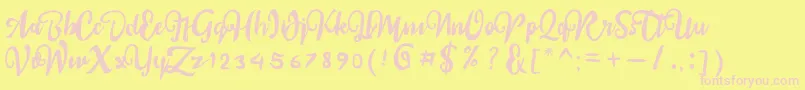 sail tortuga Font – Pink Fonts on Yellow Background