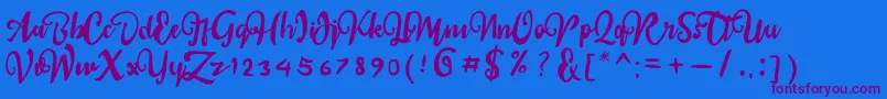 sail tortuga Font – Purple Fonts on Blue Background
