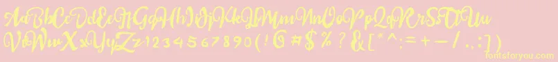 sail tortuga Font – Yellow Fonts on Pink Background