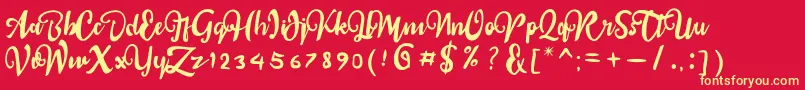 sail tortuga Font – Yellow Fonts on Red Background