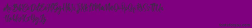 Sailing Heart Free-Schriftart – Schwarze Schriften auf violettem Hintergrund
