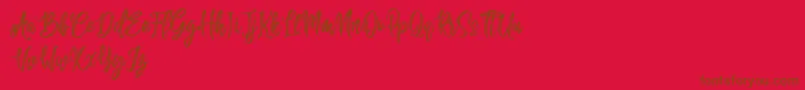 Weitere Informationen zur Sailing Heart Free-Schriftart Sailing Heart Free-Schriftart – Braune Schriften auf rotem Hintergrund