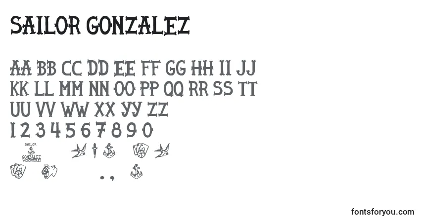 Sailor Gonzalezフォント–アルファベット、数字、特殊文字