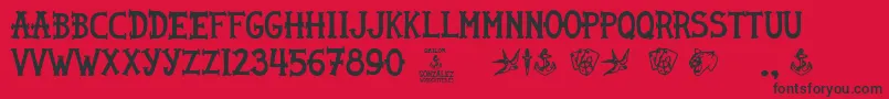 Sailor Gonzalez Font – Black Fonts on Red Background