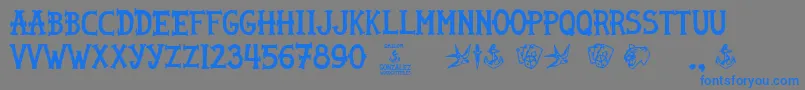 Sailor Gonzalez-Schriftart – Blaue Schriften auf grauem Hintergrund
