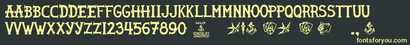Sailor Gonzalez Font – Yellow Fonts on Black Background